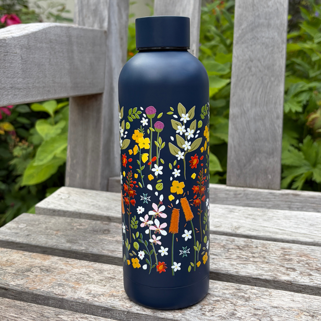 Hospice Garden Stainless Steel Water Bottle (Blue)
