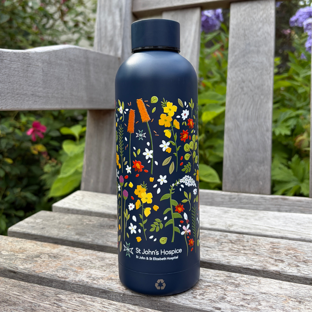 Hospice Garden Stainless Steel Water Bottle (Blue)