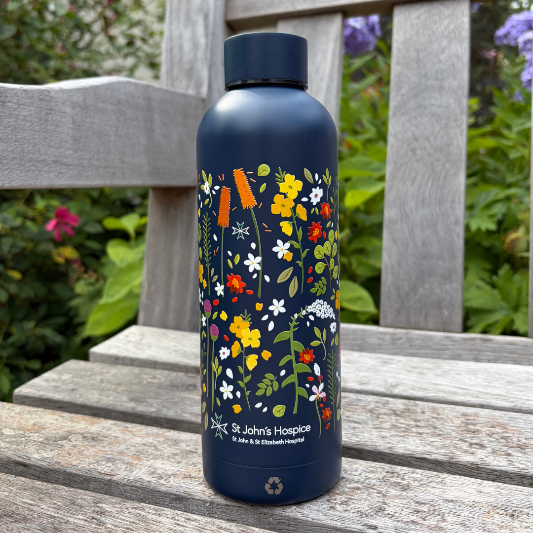 Hospice Garden Stainless Steel Water Bottle (Blue)